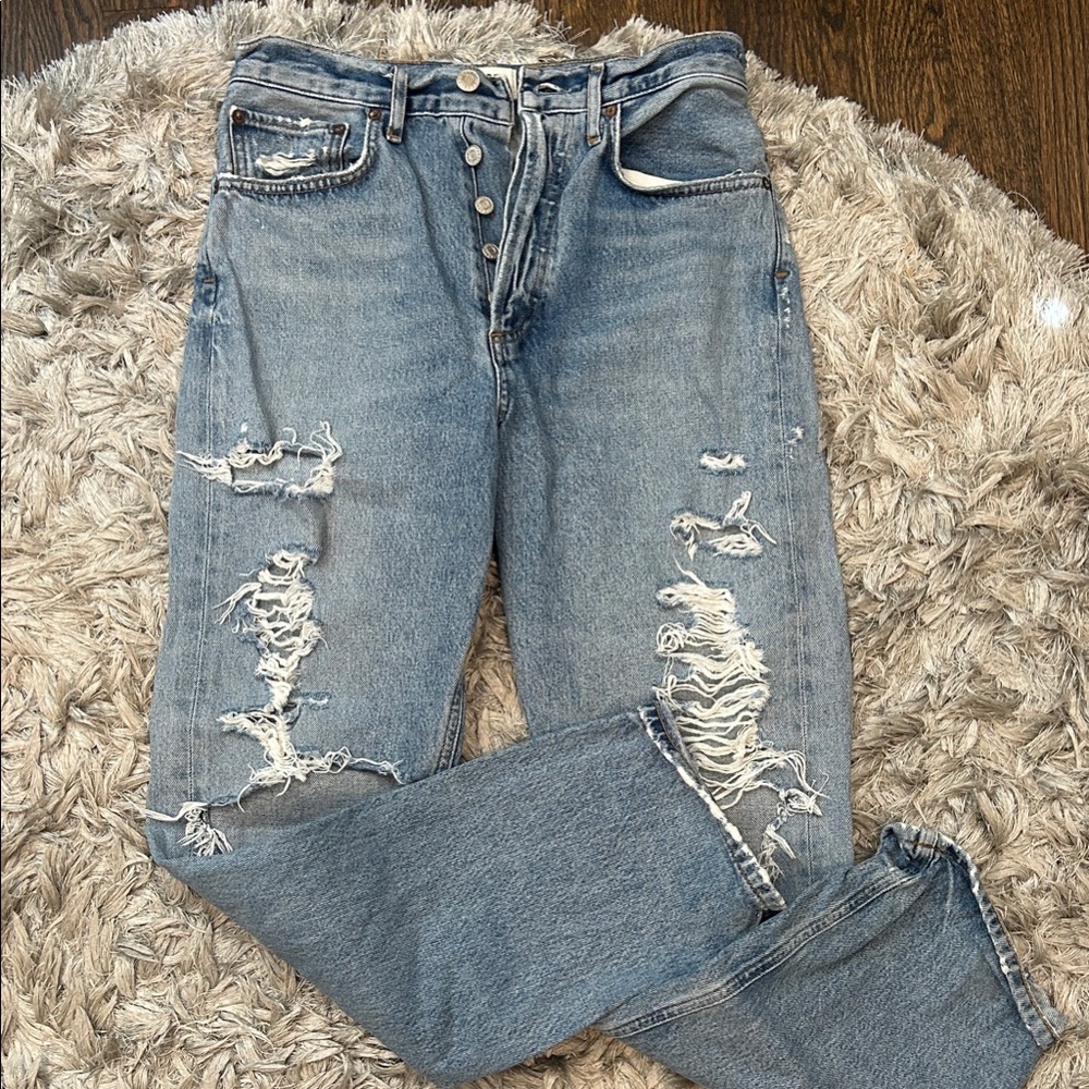 Agolde Light Blue Distressed Jeans